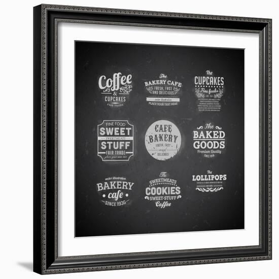 Set Of Retro Bakery Labels-Ozerina Anna-Framed Art Print