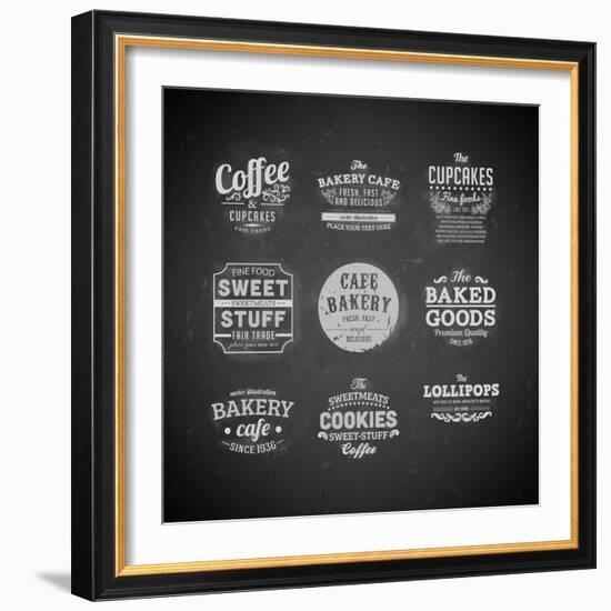 Set Of Retro Bakery Labels-Ozerina Anna-Framed Art Print