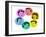 Set of Retro Family Faces-TeddyandMia-Framed Art Print