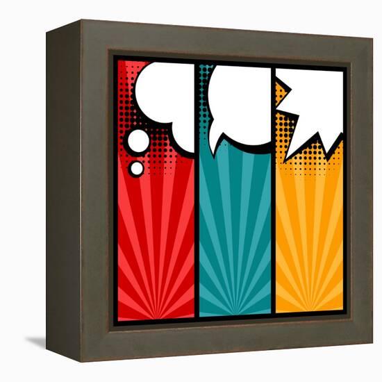 Set of Speech Bubbles in Pop Art Style-incomible-Framed Stretched Canvas