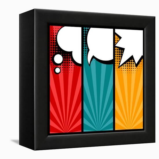 Set of Speech Bubbles in Pop Art Style-incomible-Framed Stretched Canvas