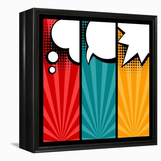 Set of Speech Bubbles in Pop Art Style-incomible-Framed Stretched Canvas