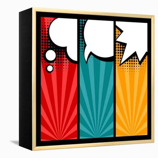 Set of Speech Bubbles in Pop Art Style-incomible-Framed Stretched Canvas