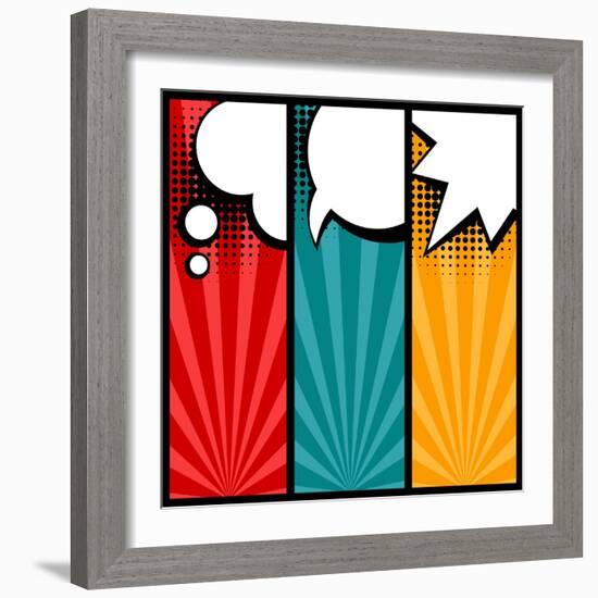 Set of Speech Bubbles in Pop Art Style-incomible-Framed Art Print