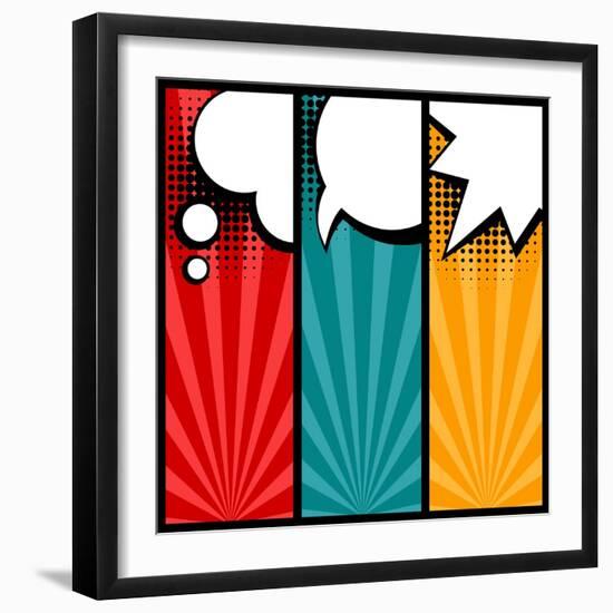 Set of Speech Bubbles in Pop Art Style-incomible-Framed Art Print