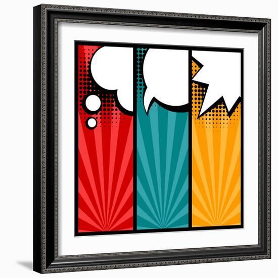 Set of Speech Bubbles in Pop Art Style-incomible-Framed Art Print