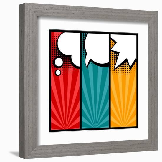 Set of Speech Bubbles in Pop Art Style-incomible-Framed Art Print