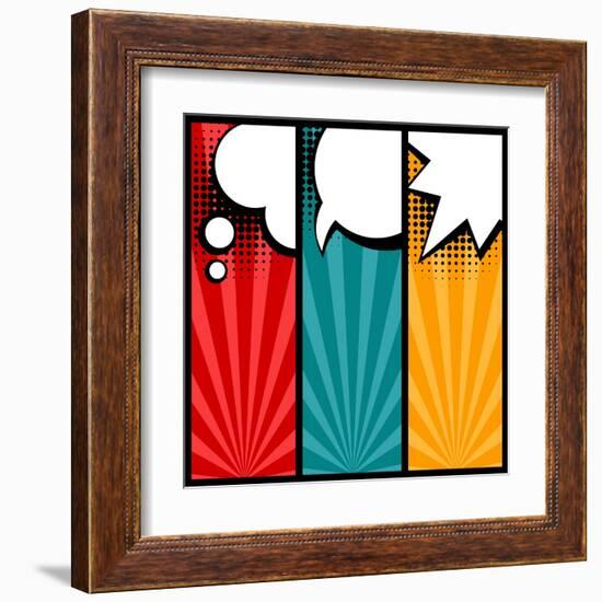 Set of Speech Bubbles in Pop Art Style-incomible-Framed Art Print