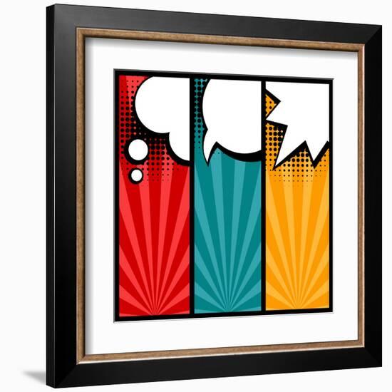 Set of Speech Bubbles in Pop Art Style-incomible-Framed Art Print