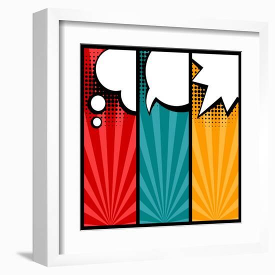 Set of Speech Bubbles in Pop Art Style-incomible-Framed Art Print