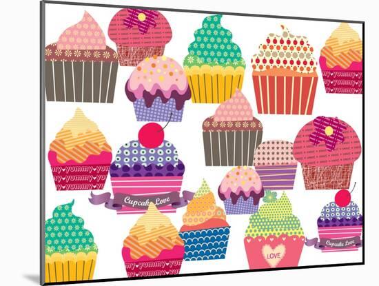 Set Of Sweet Cupcakes-minipop-Mounted Art Print