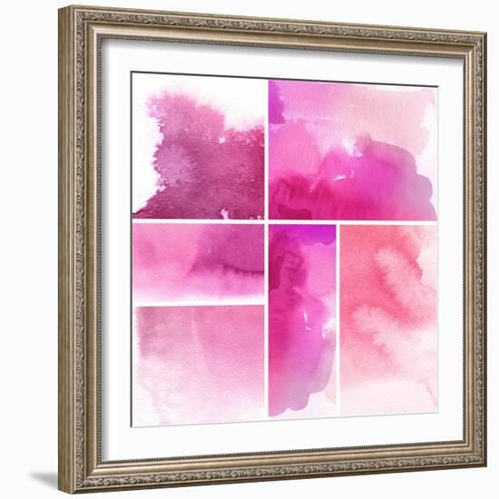 Set Of Watercolor Abstract Hand Painted Backgrounds-katritch-Framed Art Print