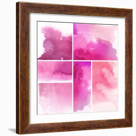 Set Of Watercolor Abstract Hand Painted Backgrounds-katritch-Framed Art Print