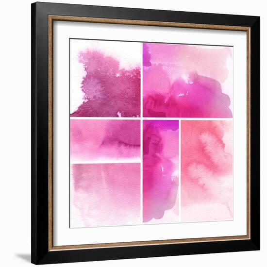 Set Of Watercolor Abstract Hand Painted Backgrounds-katritch-Framed Art Print