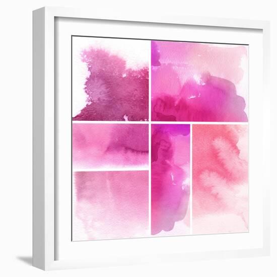 Set Of Watercolor Abstract Hand Painted Backgrounds-katritch-Framed Art Print