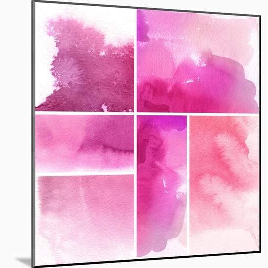 Set Of Watercolor Abstract Hand Painted Backgrounds-katritch-Mounted Art Print
