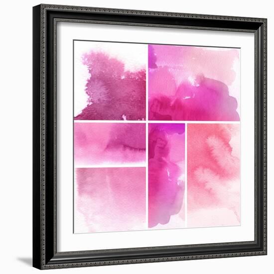 Set Of Watercolor Abstract Hand Painted Backgrounds-katritch-Framed Art Print