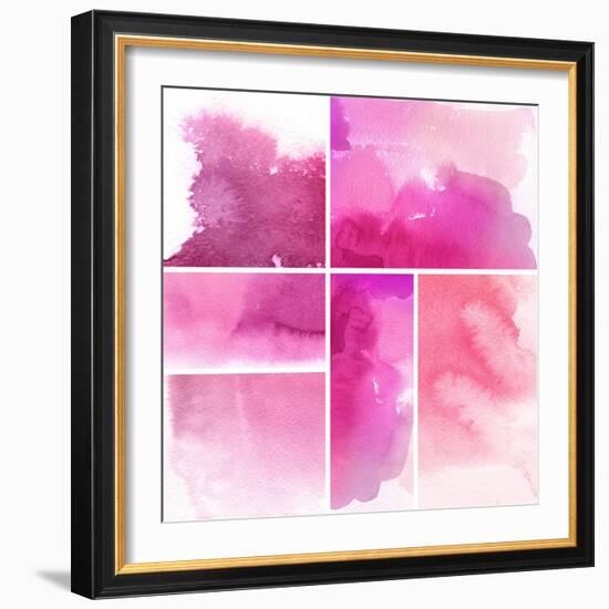 Set Of Watercolor Abstract Hand Painted Backgrounds-katritch-Framed Art Print