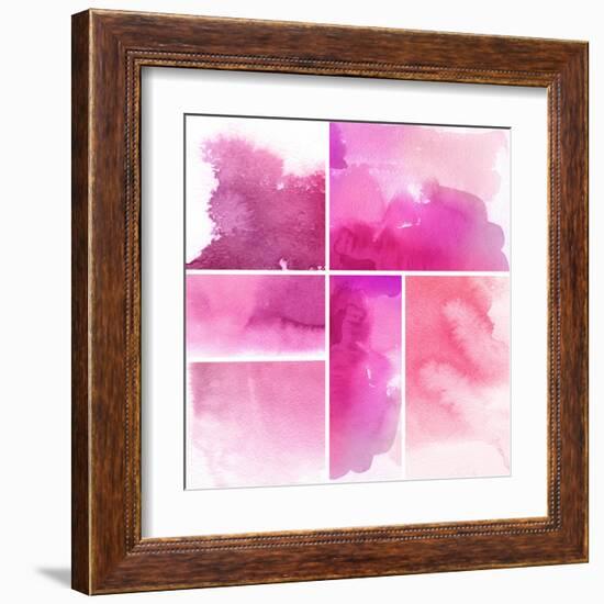 Set Of Watercolor Abstract Hand Painted Backgrounds-katritch-Framed Art Print