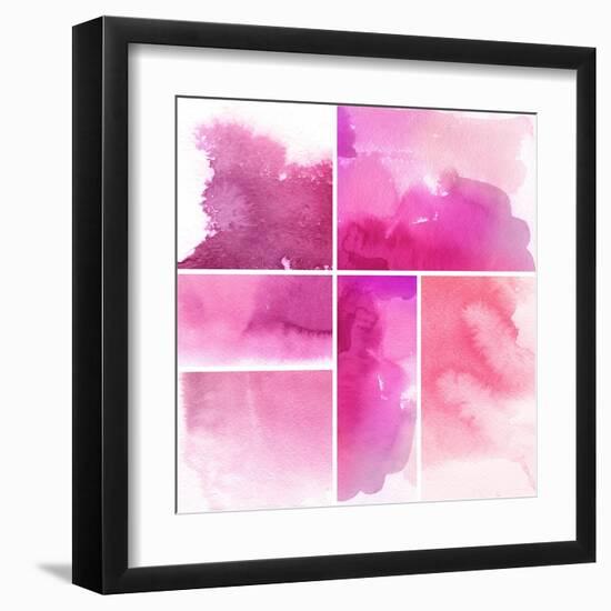 Set Of Watercolor Abstract Hand Painted Backgrounds-katritch-Framed Art Print