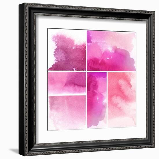 Set Of Watercolor Abstract Hand Painted Backgrounds-katritch-Framed Art Print