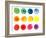 Set of Watercolor Circles  in Vibrant Colors. Watercolor Wet Stains Isolated on White.-LiMaxo-Framed Art Print