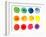 Set of Watercolor Circles  in Vibrant Colors. Watercolor Wet Stains Isolated on White.-LiMaxo-Framed Art Print