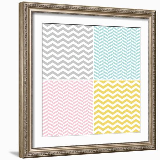 Set of Zigzags and Chevrons-hellena13-Framed Art Print