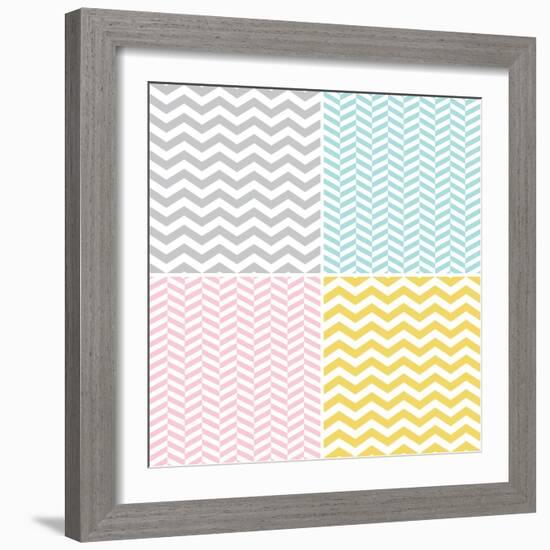 Set of Zigzags and Chevrons-hellena13-Framed Art Print