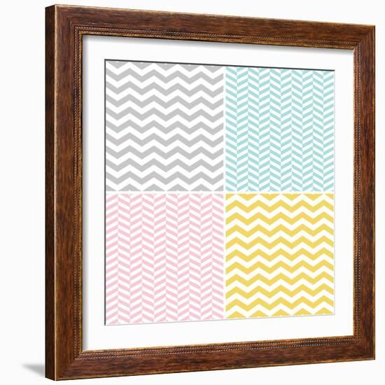 Set of Zigzags and Chevrons-hellena13-Framed Art Print