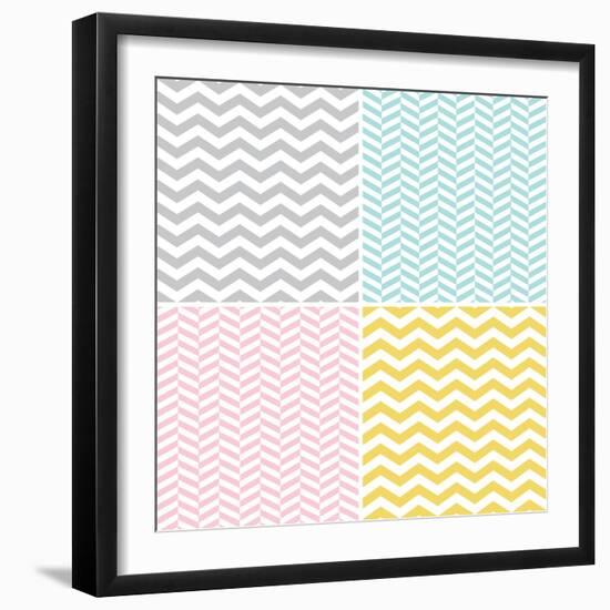 Set of Zigzags and Chevrons-hellena13-Framed Art Print