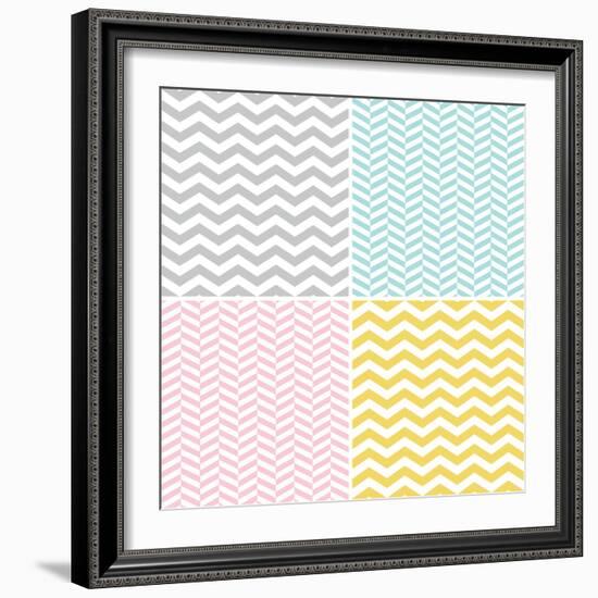 Set of Zigzags and Chevrons-hellena13-Framed Art Print