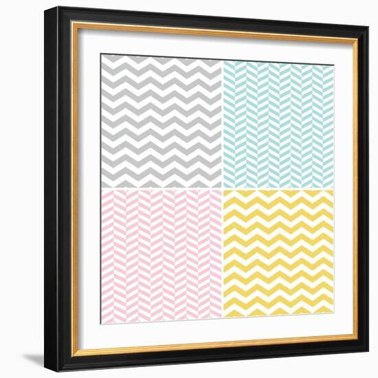 Set of Zigzags and Chevrons-hellena13-Framed Art Print