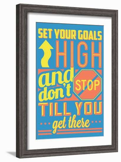 Set Your Goals High-Vintage Vector Studio-Framed Art Print