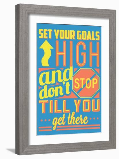 Set Your Goals High-Vintage Vector Studio-Framed Art Print