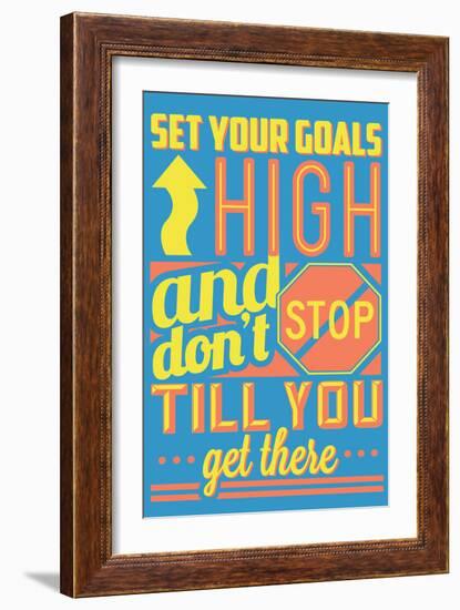 Set Your Goals High-Vintage Vector Studio-Framed Art Print