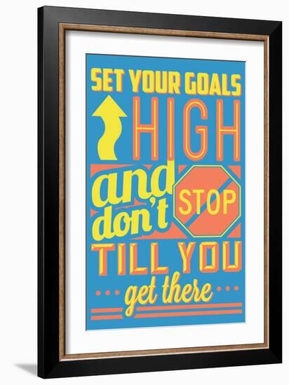 Set Your Goals High-Vintage Vector Studio-Framed Art Print