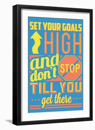 Set Your Goals High-Vintage Vector Studio-Framed Art Print