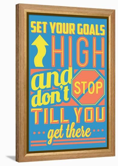 Set Your Goals High-Vintage Vector Studio-Framed Stretched Canvas