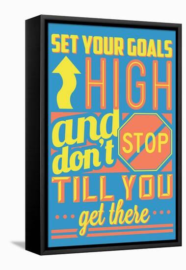 Set Your Goals High-Vintage Vector Studio-Framed Stretched Canvas