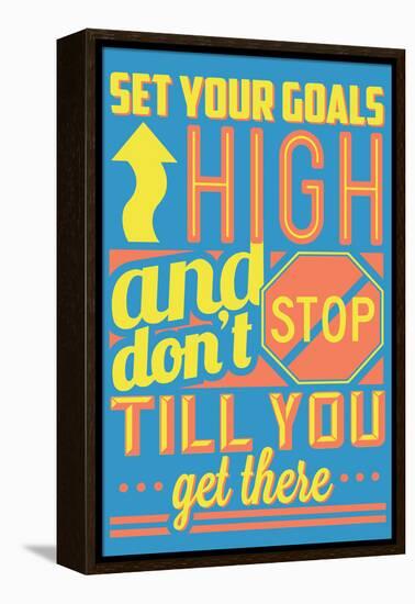 Set Your Goals High-Vintage Vector Studio-Framed Stretched Canvas