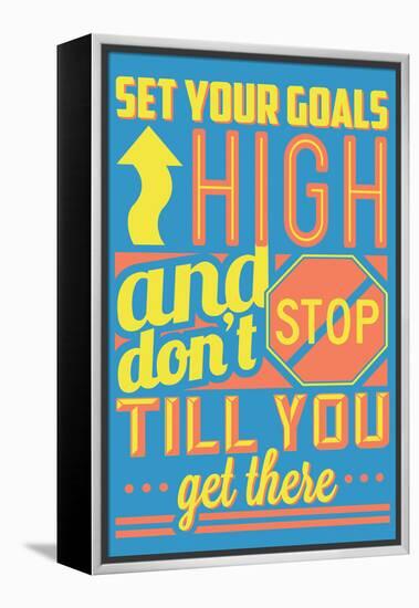 Set Your Goals High-Vintage Vector Studio-Framed Stretched Canvas