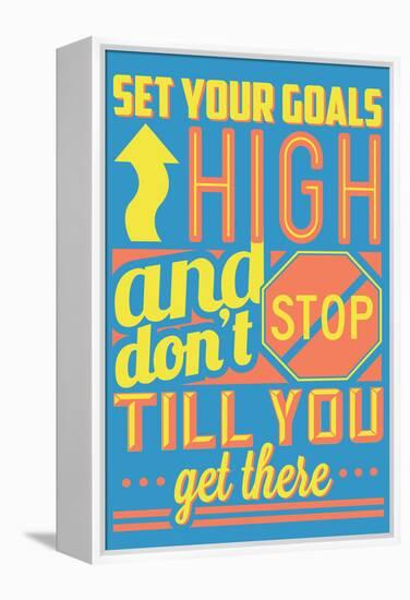 Set Your Goals High-Vintage Vector Studio-Framed Stretched Canvas