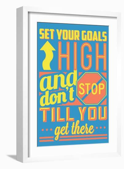 Set Your Goals High-Vintage Vector Studio-Framed Premium Giclee Print