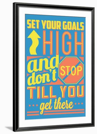 Set Your Goals High-Vintage Vector Studio-Framed Art Print