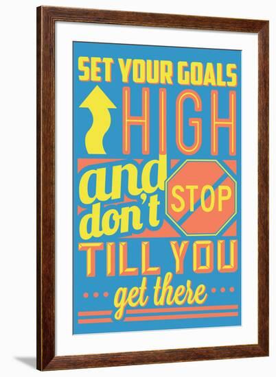 Set Your Goals High-Vintage Vector Studio-Framed Art Print