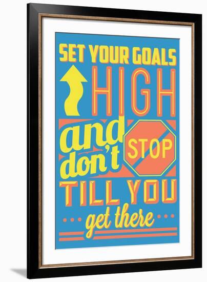 Set Your Goals High-Vintage Vector Studio-Framed Art Print