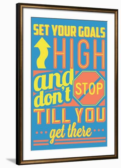 Set Your Goals High-Vintage Vector Studio-Framed Art Print