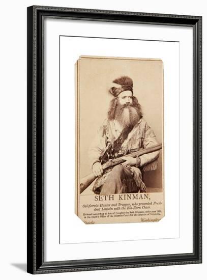 Seth Kinman, California Hunter And Trapper, Who Presented President Lincoln With Elk-Horn Chair-Matthew Brady-Framed Art Print