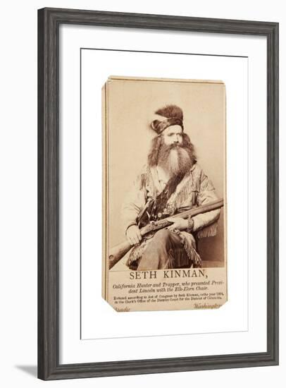 Seth Kinman, California Hunter And Trapper, Who Presented President Lincoln With Elk-Horn Chair-Matthew Brady-Framed Art Print